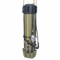 Portable Multifunction Canvas Fishing Rod & Reel Organizer Bag Large Capacity Fishing Carry Case Bag