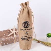 High Quality Eco-Friendly Draw String Jute Wine Bottle Bag