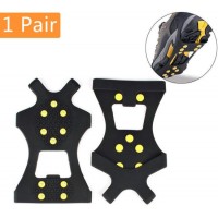 Ice & Snow Grips Over Shoe/Boot Traction Cleat Rubber Spikes Anti Slip 10-Stud Crampons Slip-on Stre