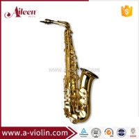 Professional High F# Golden Lacquer Eb Key Alto Saxophone