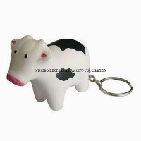 Wholesale Toys 2020 New Items PU Stress Keychain Cow Shape