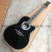 Custom Ovat 12 Strings Solid Acoustic Guitar Carbon Fiber Tortoise Shell Electric EQ Guitar Real Aba