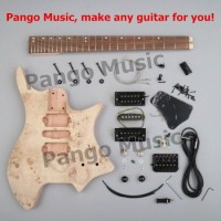 Pango Music Headless DIY Electric Guitar Kit with Spalted Veneer (ZQN-004)