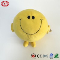 Yellow Stuffed Round Doll with Smile Plush Stuffed Soft Toy