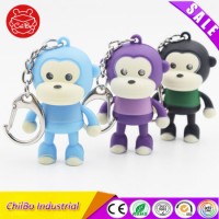 Cute Little Monkey with Vocal and Flash Plastic Keychain