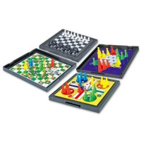 New Kids Educational Toys 4 in 1 Chess Board Game Set International Chess Flight Chess Chinese Check