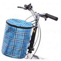 Waterproof Folding Canvas Zipper Lid Hanging Bicycle Basket