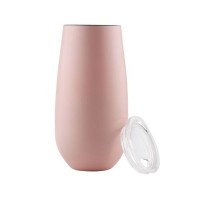 White Double Wall Stainless Steel Metal Stemless Champagne Flute for Wedding