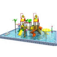 Outdoor or Indoor Swimming Pool with Fiberglass Slide  Children's Recreation Water House
