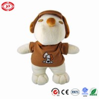 Standing White Snoopy Stuffed Soft Dog Wear Coat Toy