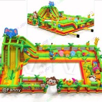 15X10m Giant Inflatable Bounce House with Slide  Zoo Bouncy Castle