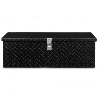 Diamond Plate Aluminum Black Tool Box Underbody Trailer Storage