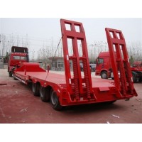 Tri-Axles Low Bed Semi Trailer Philippines 45-60 Tons Cargo Lowbed Heavy Equipment Low-Bed Truck Sem
