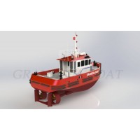 China 800HP Twin Screw 12m Aluminum Harbour Tug Work Boat for Sale