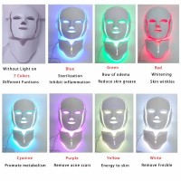 LED mask skin care 7-color light facial and neck