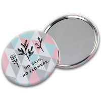 Compact Round Pocket Mirror Button