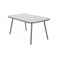 HGRT18003 STEEL GLASS DINING TABLE