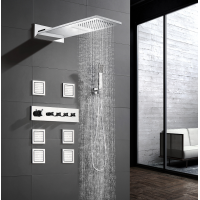 4-function ceiling shower head thermostat shower system