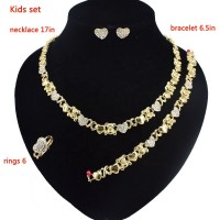 High quality 18K gold-plated X teddy bear kids jewelry set