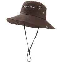 Outdoor Fishing Wide Brim Sun Bucket Hat w/ Embroidery